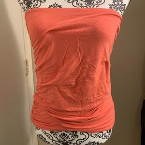Free people red/orange tube top, fathered sides, M